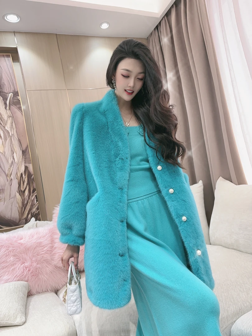 DC【莫奈花园】气质网红洋气轻奢时尚单排扣秋冬冬季中长外套