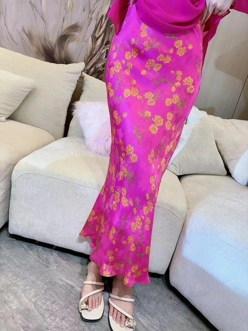 DC【人间梦露】时尚醋酸休闲宽松百搭显瘦休闲女装长款修身半身裙