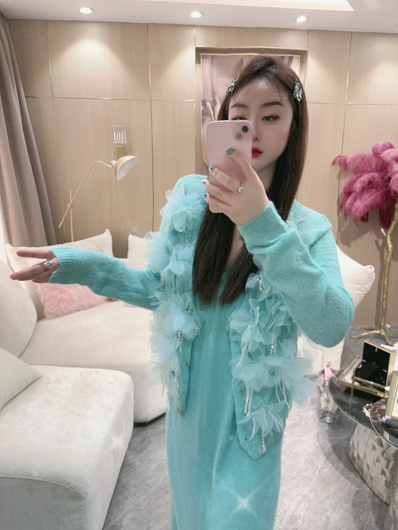 DC【雅典女神】爆款长袖网红毛海马时尚休闲女士百搭开衫