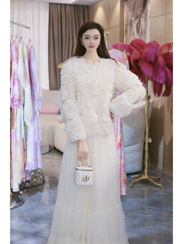 DC【烧雪续春】高考毕业季蕾丝显瘦气质长袖时尚重工外套