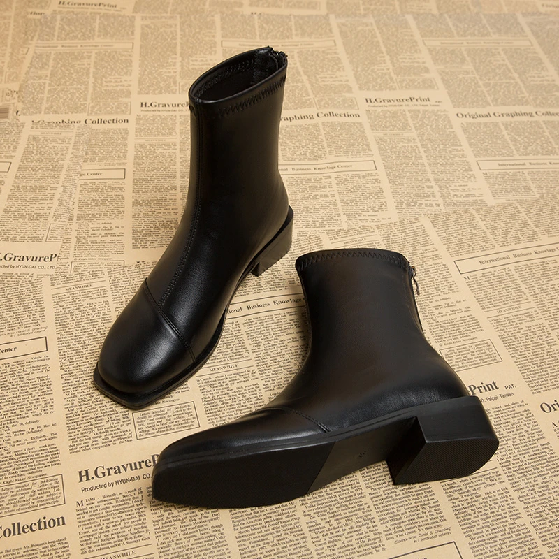 拾姑娘888-1百搭瘦瘦靴爆款秋冬马丁靴洋气短靴韩版弹力靴超火
