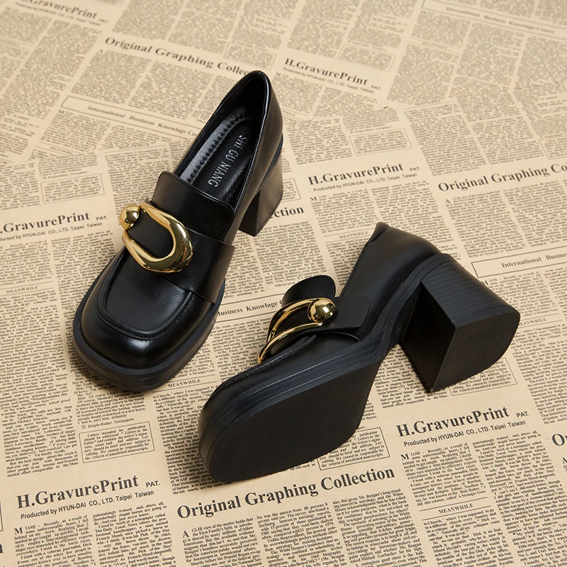 拾姑娘712-8单鞋2024早秋款新款法式女鞋乐福鞋玛丽珍鞋子小皮鞋