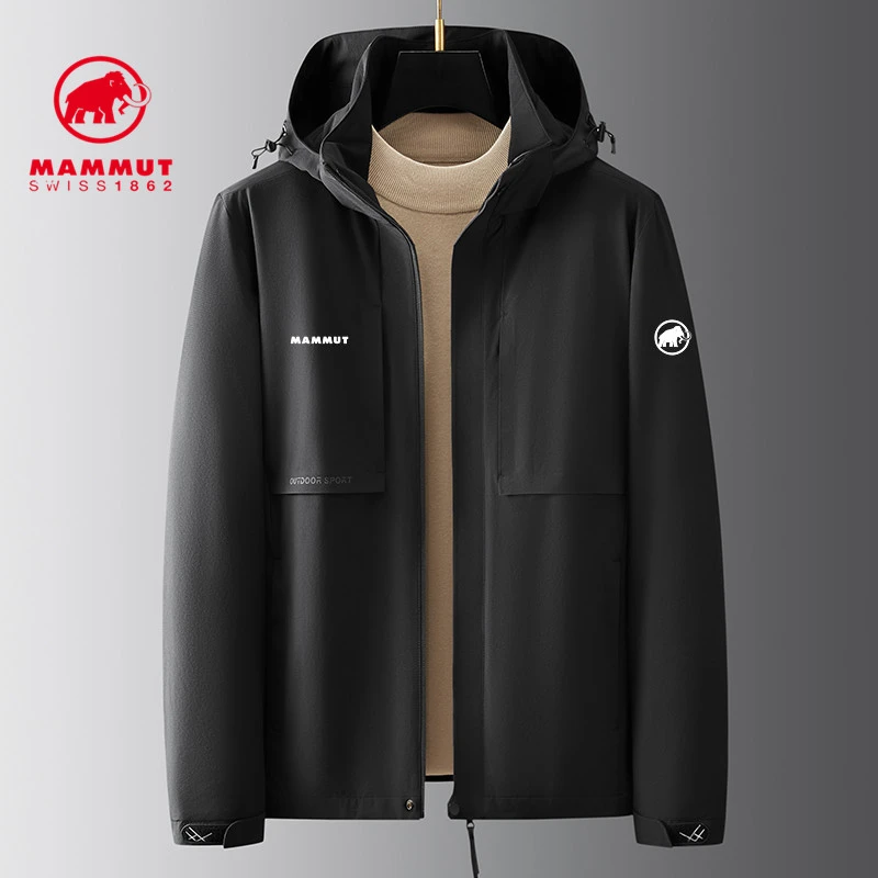 Mammut/猛犸象软壳冲锋衣男连帽春秋季防风防水高档大码夹克外套