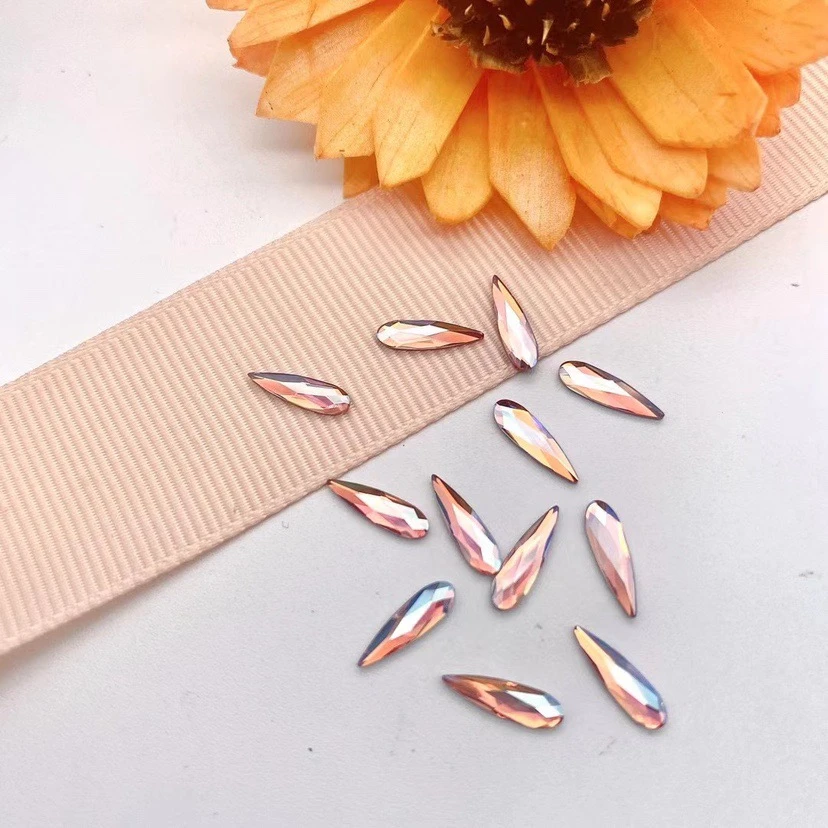 施家钻2304平底钻223SHIM闪烁粉水滴美甲贴钻瓜子一个