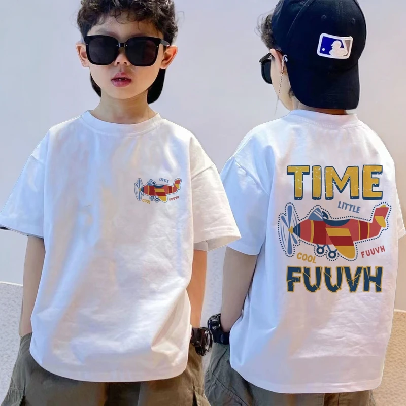 男童纯棉短袖t恤夏季新款洋气儿童宽松上衣帅气男孩中大童衣服潮