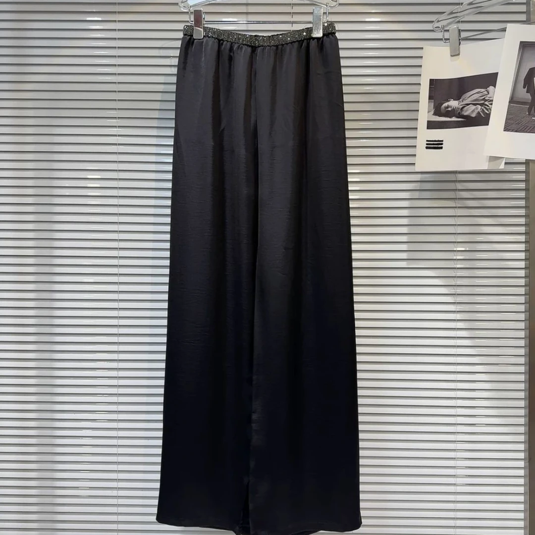 445 OUPAN/欧盼服饰 钻腰纯色阔腿裤（品牌清货无吊卡）X
