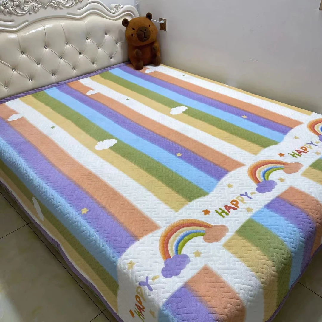 【秋冬新款】牛奶绒床盖 透气可机洗防滑不跑床加厚绗缝柔软亲肤