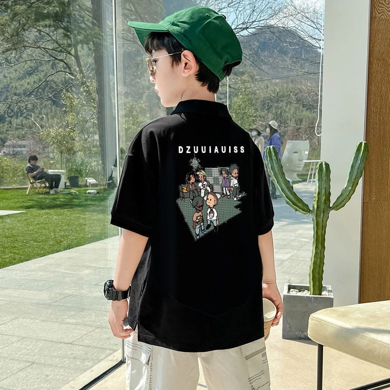 男童短袖POLO衫2025新款夏季中大童时髦半袖T恤儿童休闲上衣t恤潮