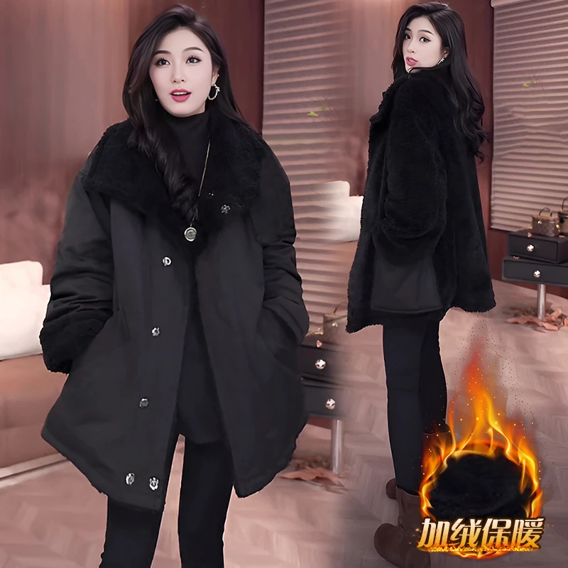 欧货时尚立领加绒两面穿小个子外套女2025复古美式女款鹿皮绒外套