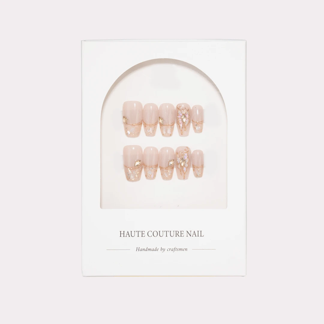 【蝶舞】新款亮闪钻设计师款手工新中式轻奢高级感美甲穿戴甲