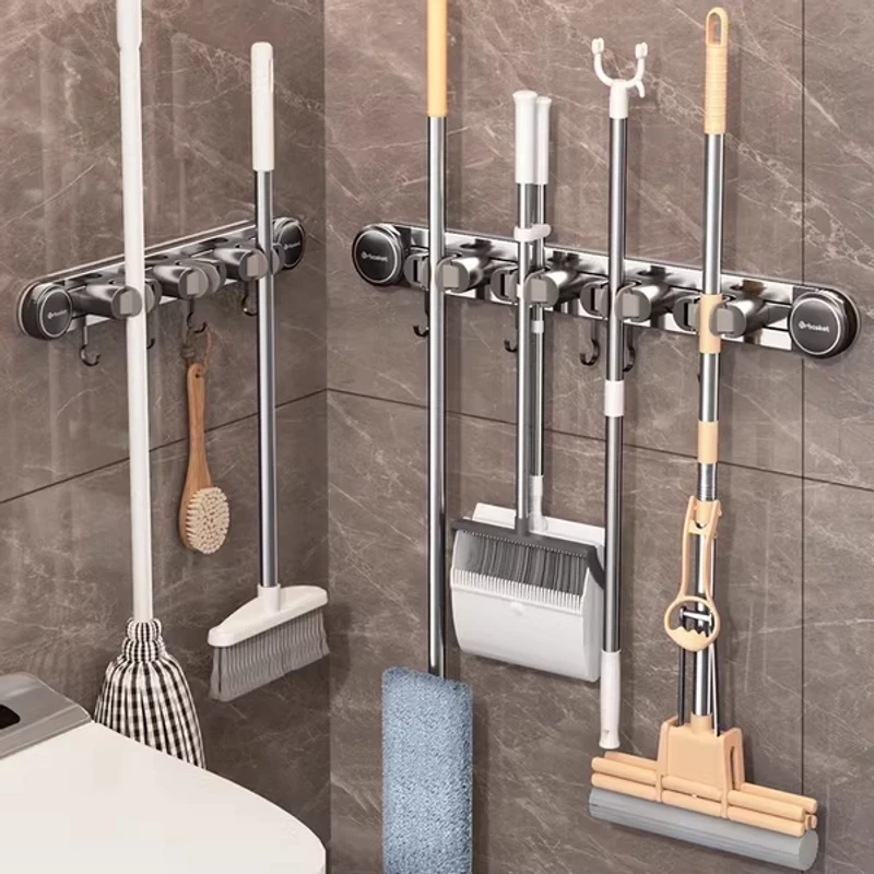 吸盘拖把壁挂夹扫把拖布免打孔挂钩固定神器卫生间浴室门后置物架