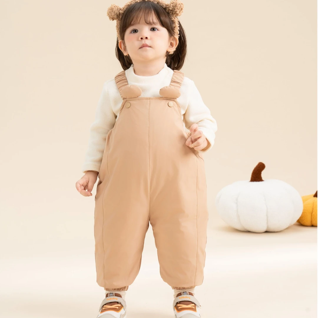 【商场同款】背带羽绒裤婴幼儿保暖棉裤男女童加厚外出滑雪背带裤