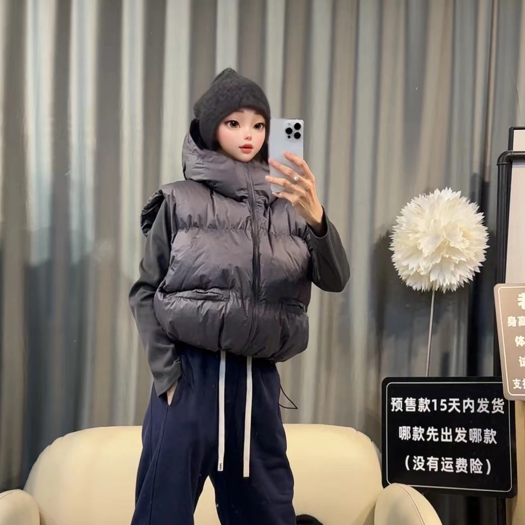 【文乐乐】秋冬新款洋气百搭时尚休闲潮流个性连帽棉马夹3085