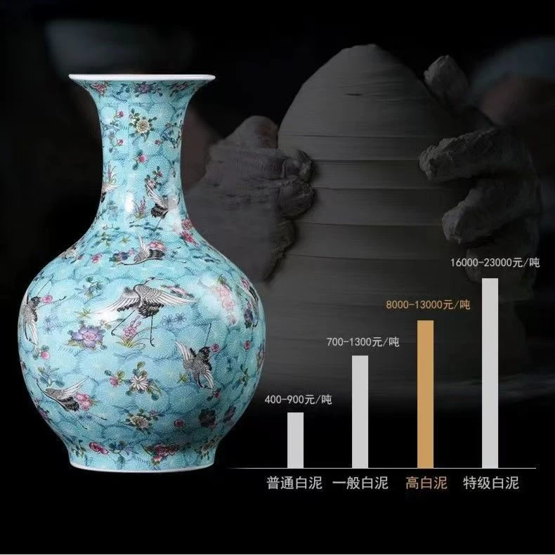 景德镇陶瓷花瓶摆件现代中式客厅酒柜装饰品摆件仿古青花瓷花壶瓶