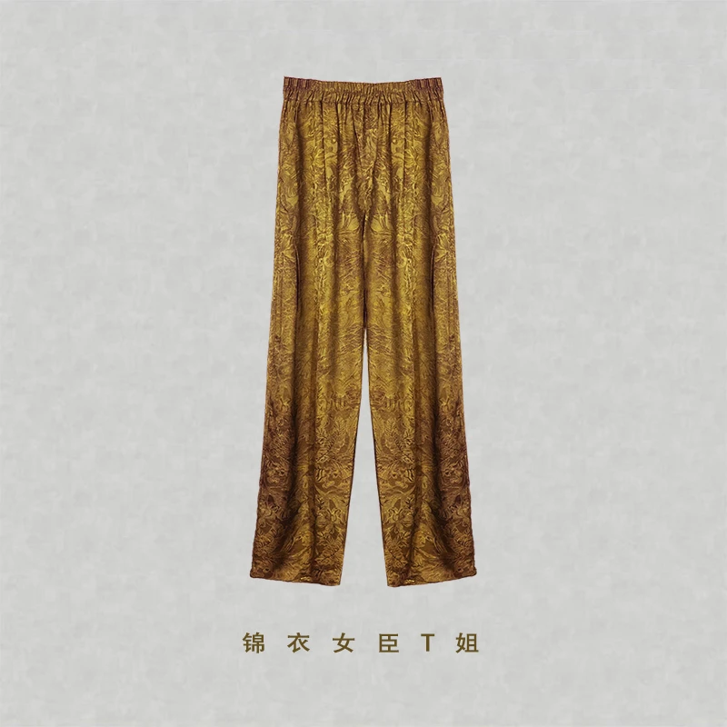 T姐精选原创新中式中国风设计师款时尚百搭宽松潮流阔腿裤TB44022