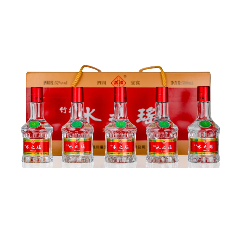 竹海水之瑶浓香型白酒整箱5瓶装52度100ml