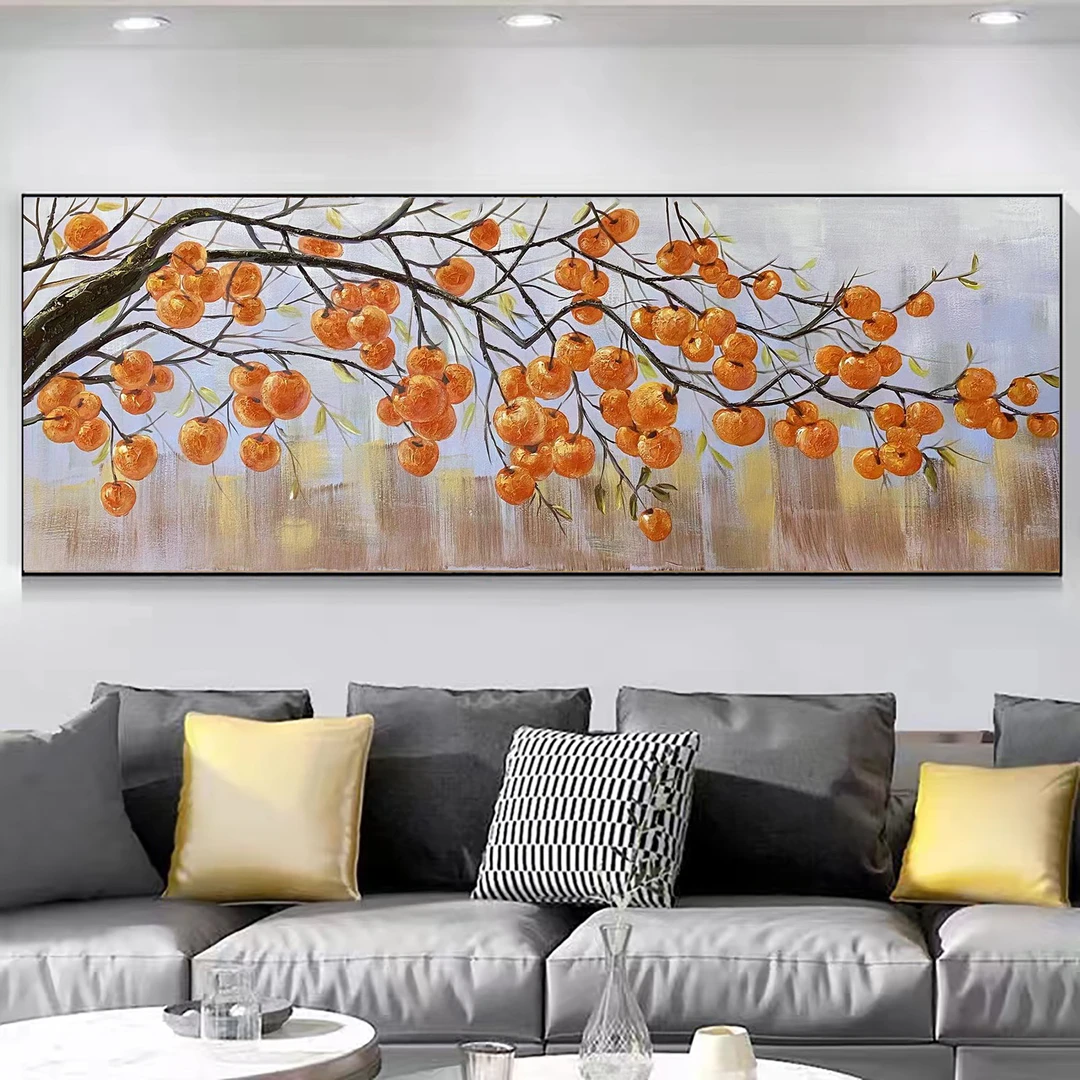 SF 143 高级客厅手绘油画装饰画立体客厅沙发背景墙挂画铝合金