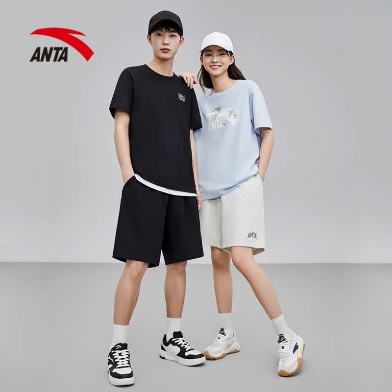 安踏舒适男女同款2024夏季新款宽松休闲五分裤透气棉质户外运动裤