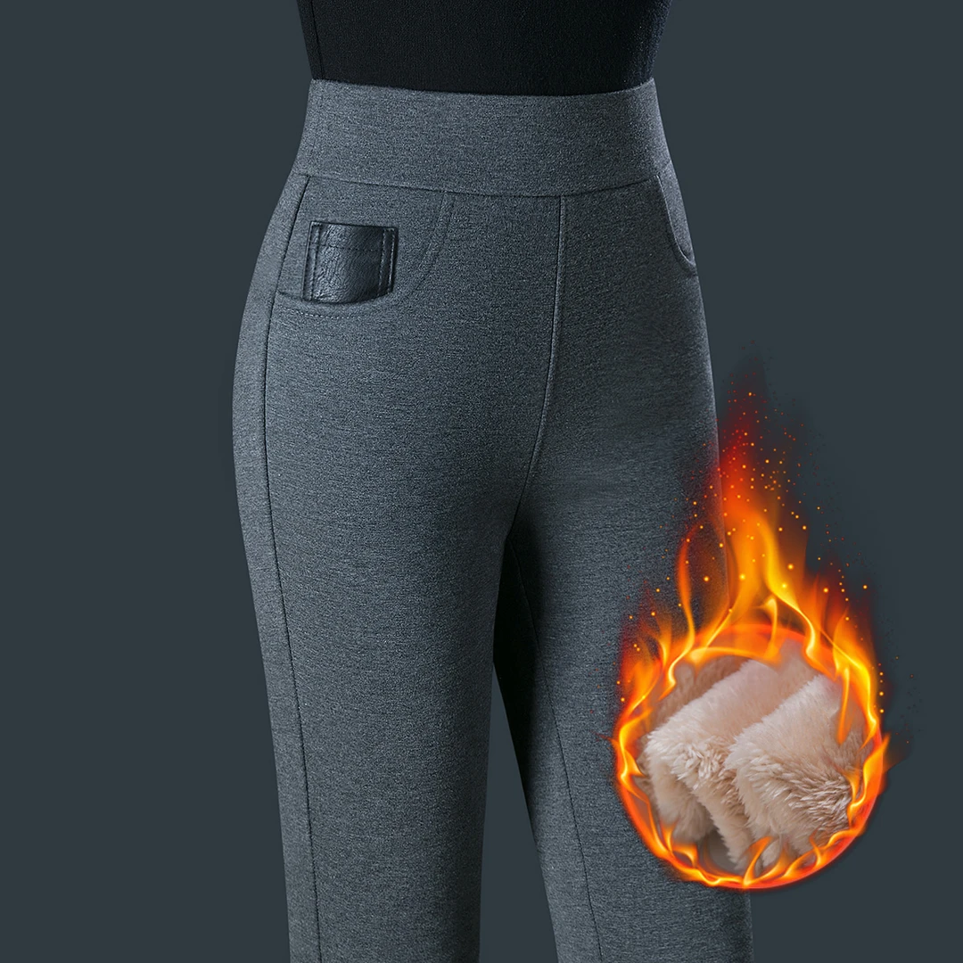 800g冬季新款胖mm弹力紧身显瘦小脚裤加绒加厚外穿打底裤女士绒裤