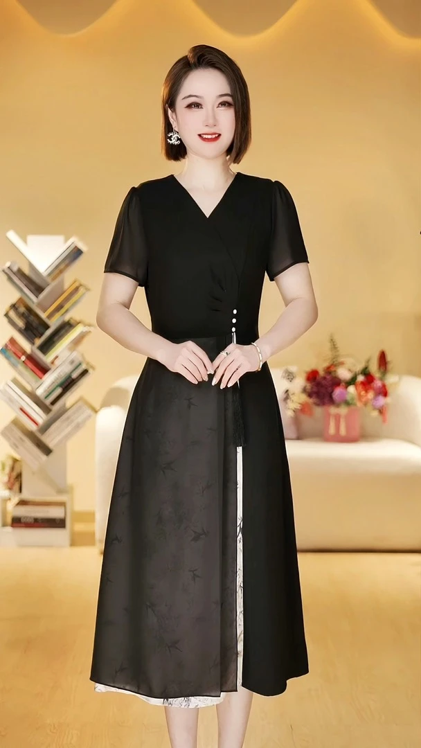 【深圳南油薇姐】C高端大码显瘦连衣裙  804