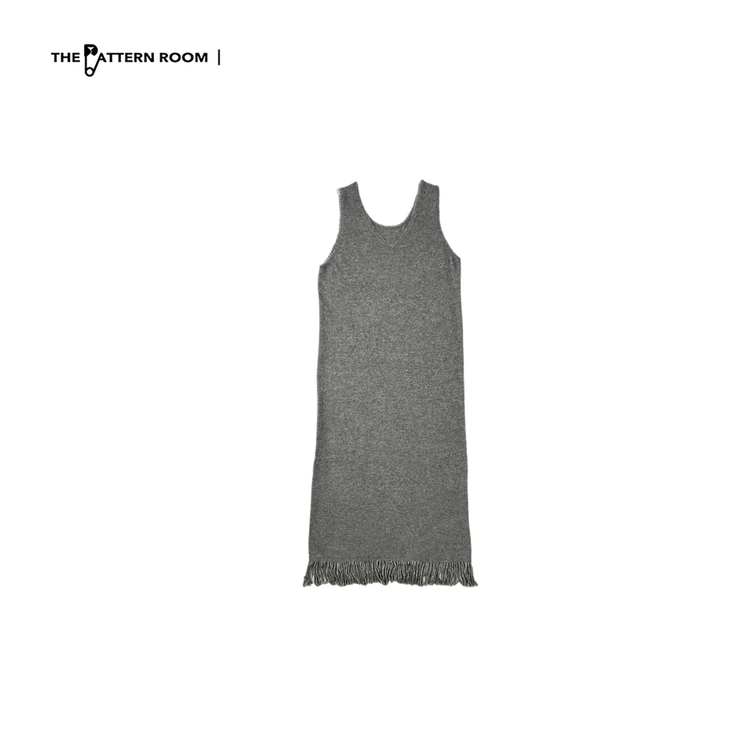 The pattern room | 幸福升温肌肤疗愈系软糯流苏下摆精织背心裙