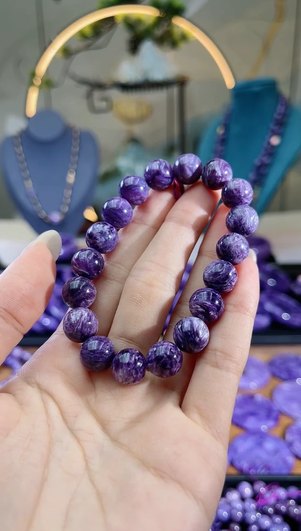 【闪购商品】查罗石（紫龙晶）手串未镶嵌11