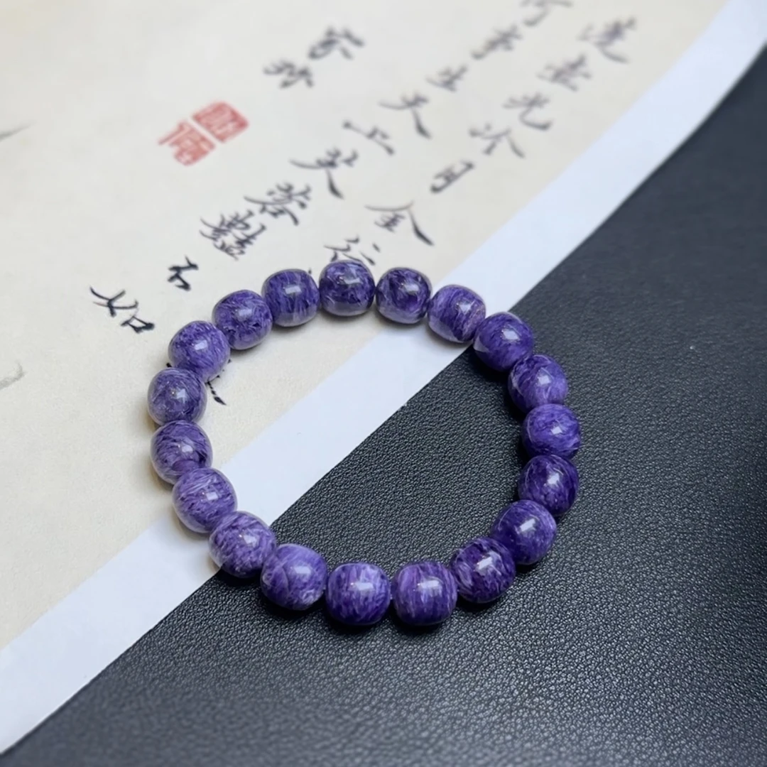 58#天然原矿紫龙晶老料老型珠桶珠手串-多样性发一