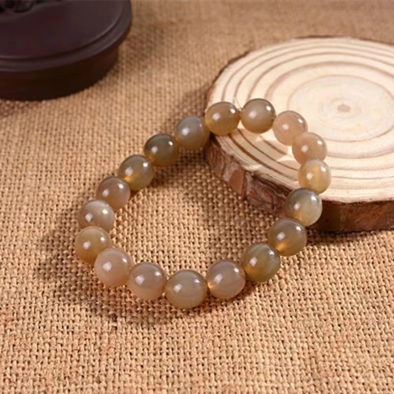 天然普白牛角手串文玩藏式手串佛珠男女安神养生情侣手串念珠配饰