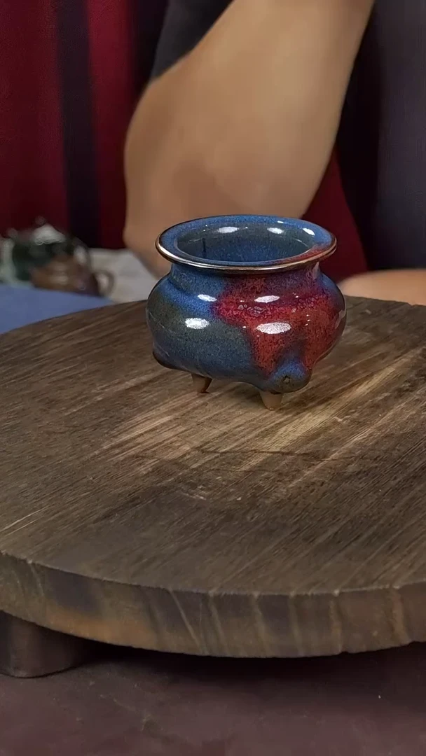 【闪购商品】瓷片钧瓷原产地高温三足炉