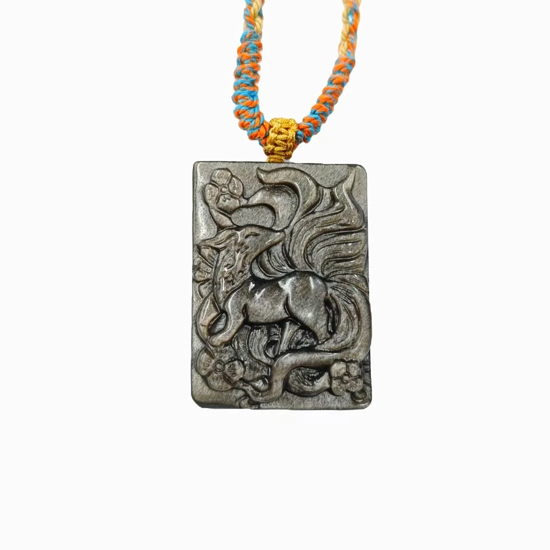 黑曜石九尾吊坠E02-16赠绳礼盒(多样性发)