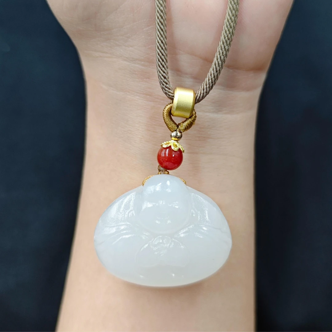 极白抱抱佛吊坠H02-08赠绳礼盒(多样性发)