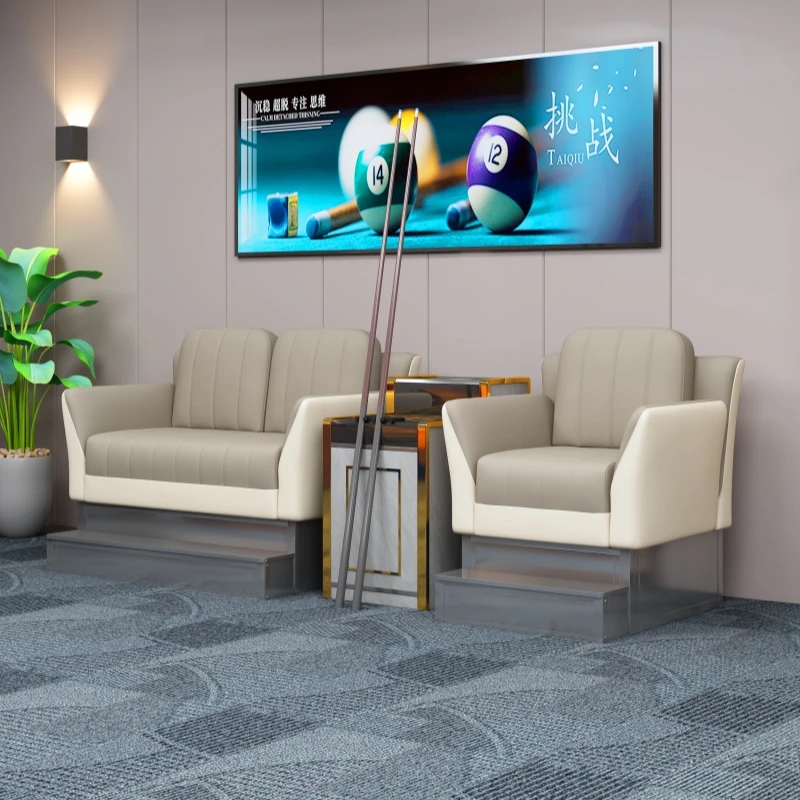 创越者台球沙发观球椅，生态皮革，全封脚踏，原生高密度海绵，可定制