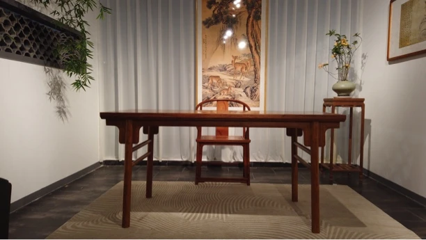 夹头榫平头案素刀牙条案