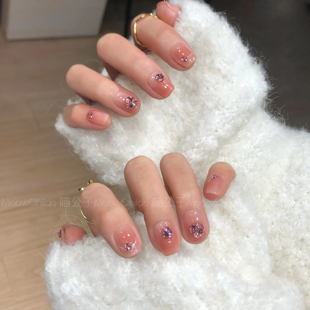 喵公子【克拉恋人】【施家全华钻】纯手工穿戴甲可拆卸光疗甲