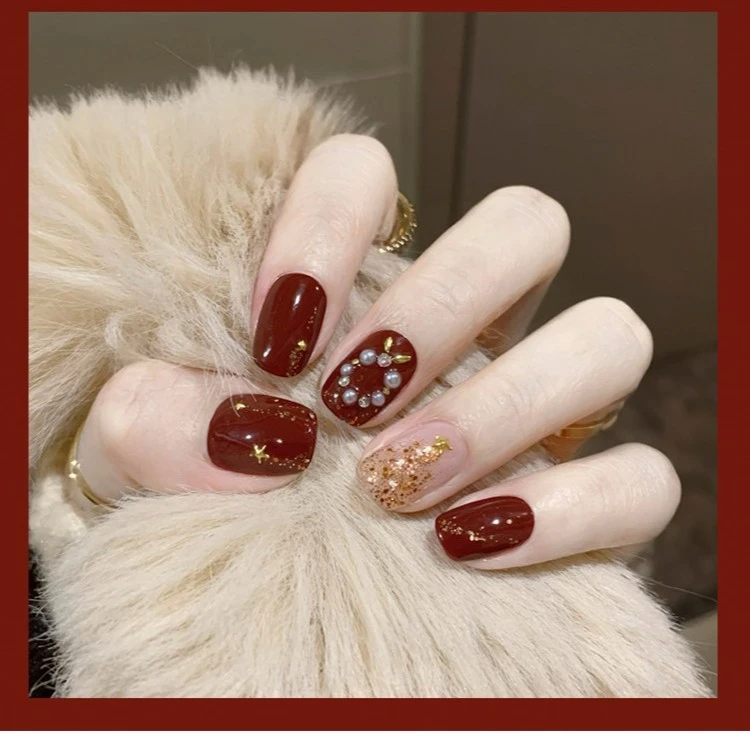 喵公子【花藤蔓蔓】纯手工穿戴甲可拆卸美甲光疗甲