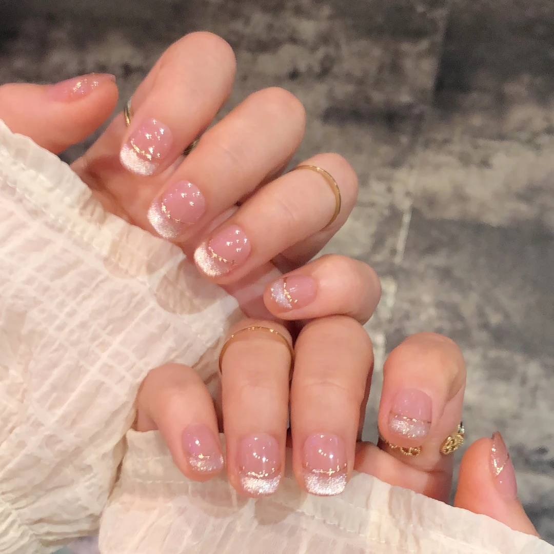喵公子【桃雾】纯手工穿戴甲可拆卸美甲光疗甲