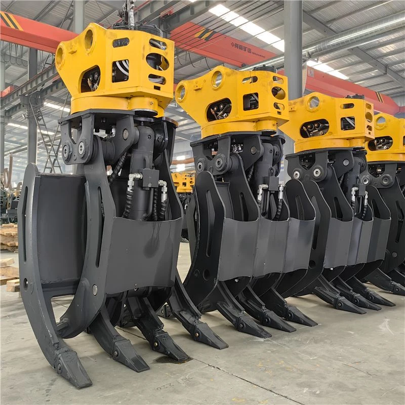 液压旋转60挖掘机抓木器夹木器机械夹子双杠4+3爪子