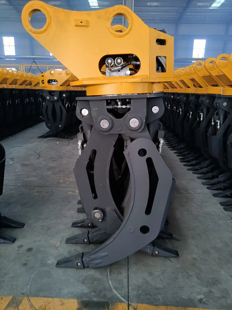 挖掘机双缸液压旋转36060夹子抓木机旋转360度液压抓子挖机75