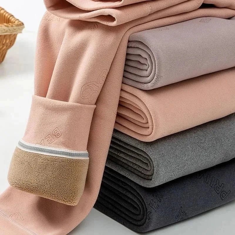 【肉包】新款冬季儿童保暖裤内穿打底裤加绒加厚男女一体绒童校服