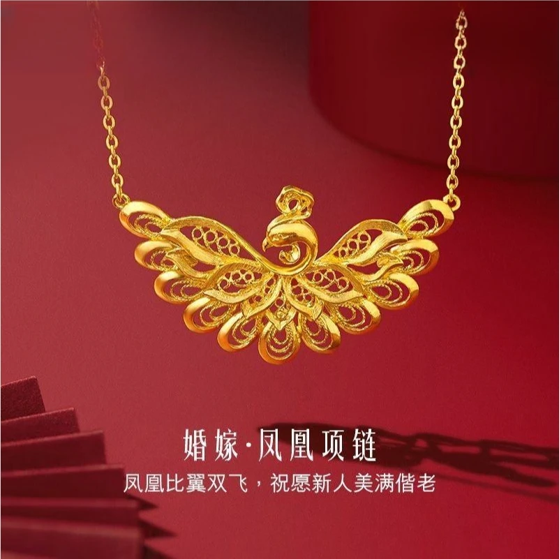新品女款饰品凤凰孔雀连体项链