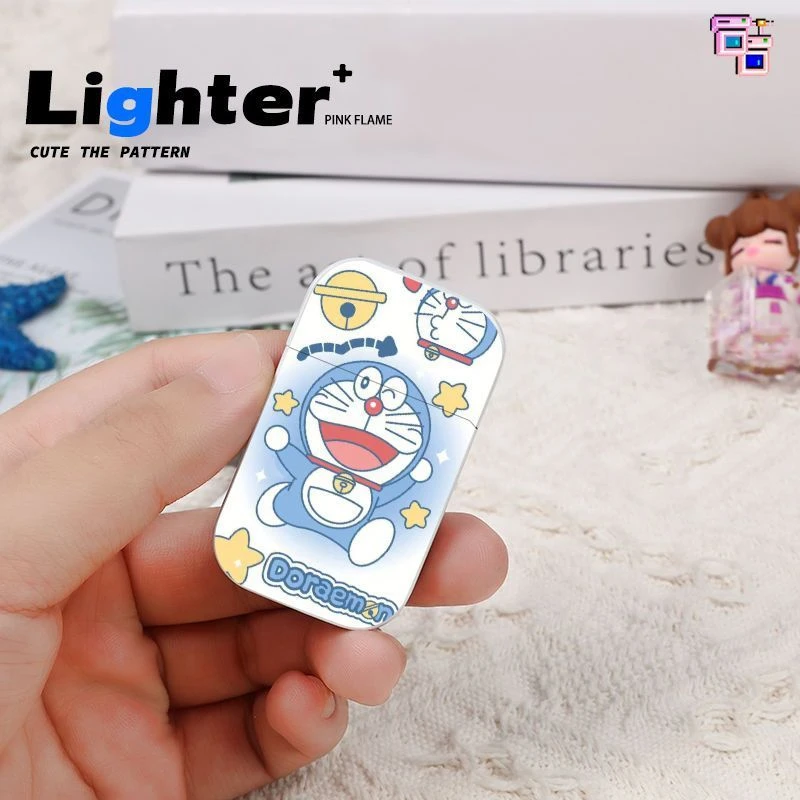 2024新款打火机哆啦a梦可爱粉色火焰ins风创意防风卡通可爱打火机