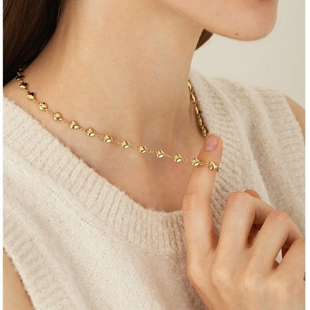 铜项链 张远同款爱心项链女轻奢小众锁骨链颈链节日送女友情人节