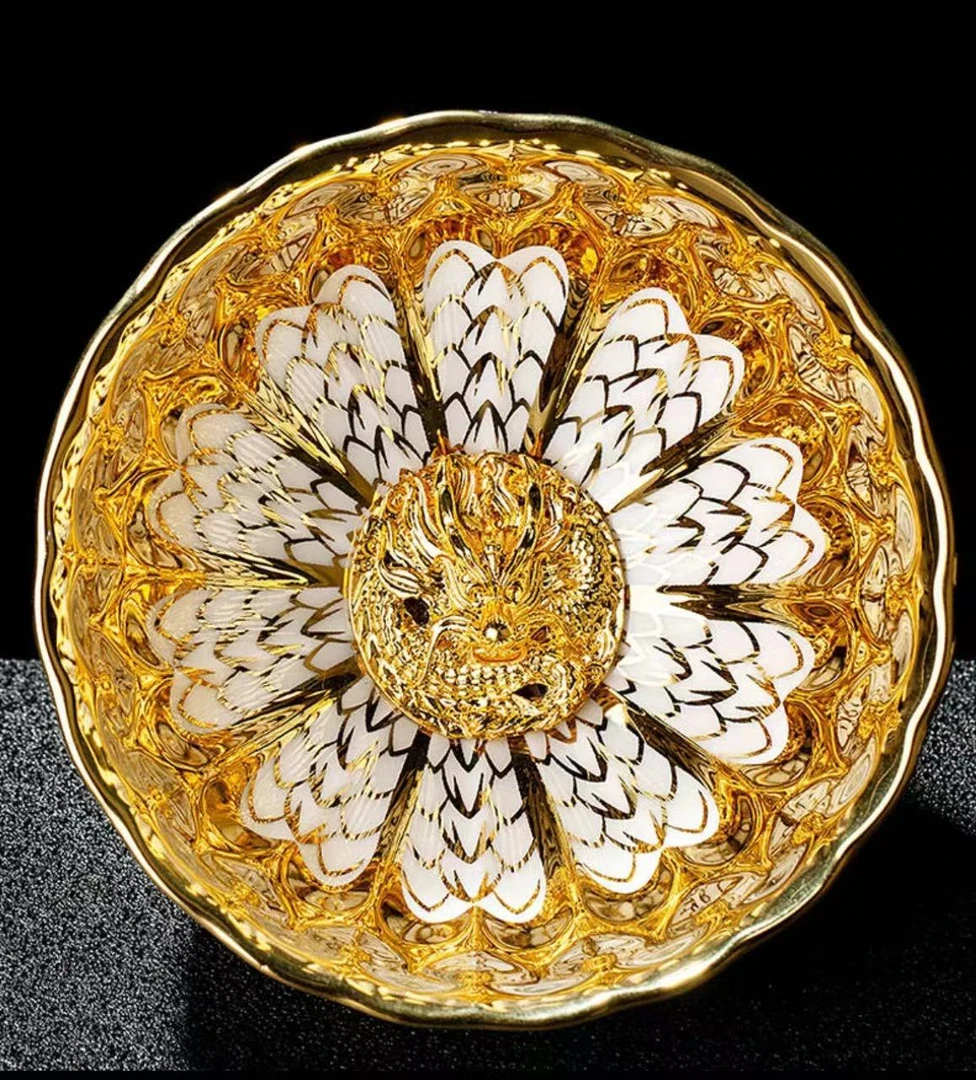 【金玉满堂龙杯】纯手工茶杯陶瓷主人杯国礼瓷茶盏品茗杯高端瓷器A