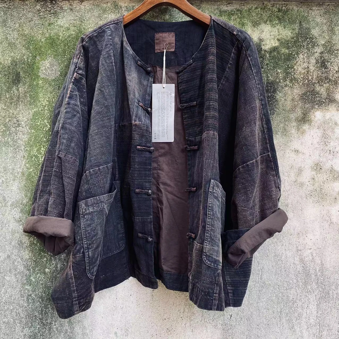 初米布衣分享古古麦原创盘扣衬衫