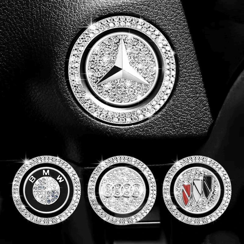 点火开关一键启动装饰贴按键保护盖镶钻圈汽车用品稀奇古怪