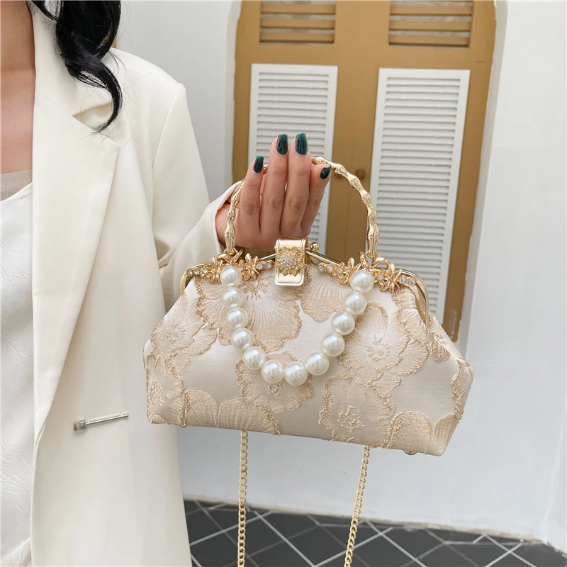 『烟雨濛升级』新国风复古宴会气质优雅手拎名媛包单肩法式百搭A783