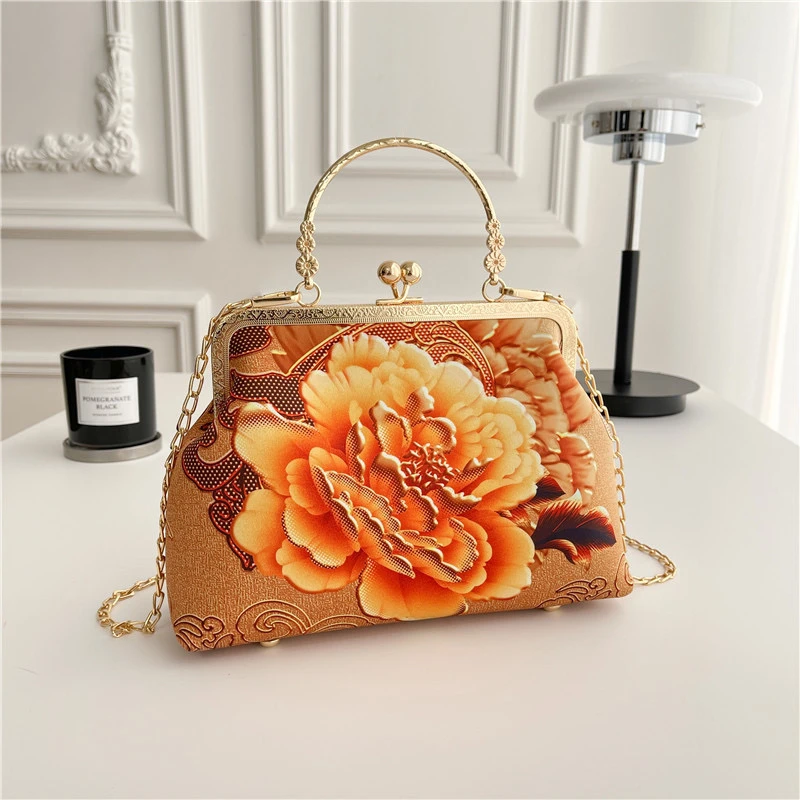 【黄金牡丹】气质时尚女士复古中国风民族风中式便携单肩小包包A355