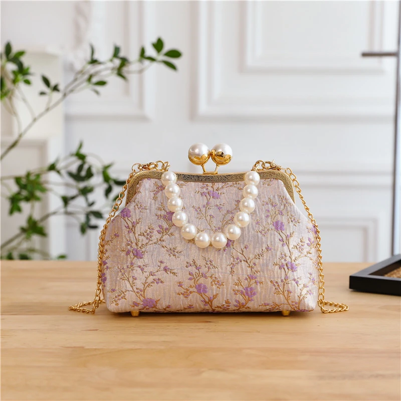 【鸢尾如梦】新中式国风马面裙旗袍搭配复古高级中式手提斜挎包A688