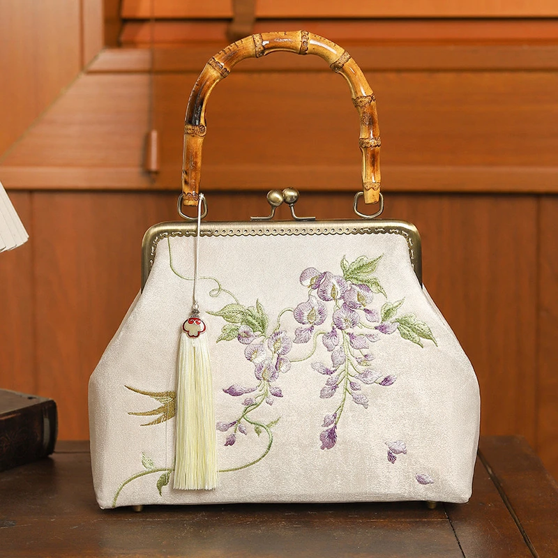 【燕归时】气质时尚百搭女士竹节中国风中式民族风优雅单肩复A735