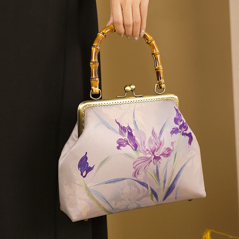 【鸢尾竹节】气质时尚中国风复古古风百搭中式优雅单肩手拎包民族风